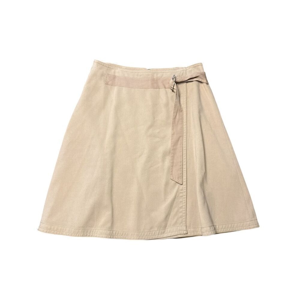 Ann Taylor Khaki A-Line Skirt With D-Ring Belt Womens  Size 16